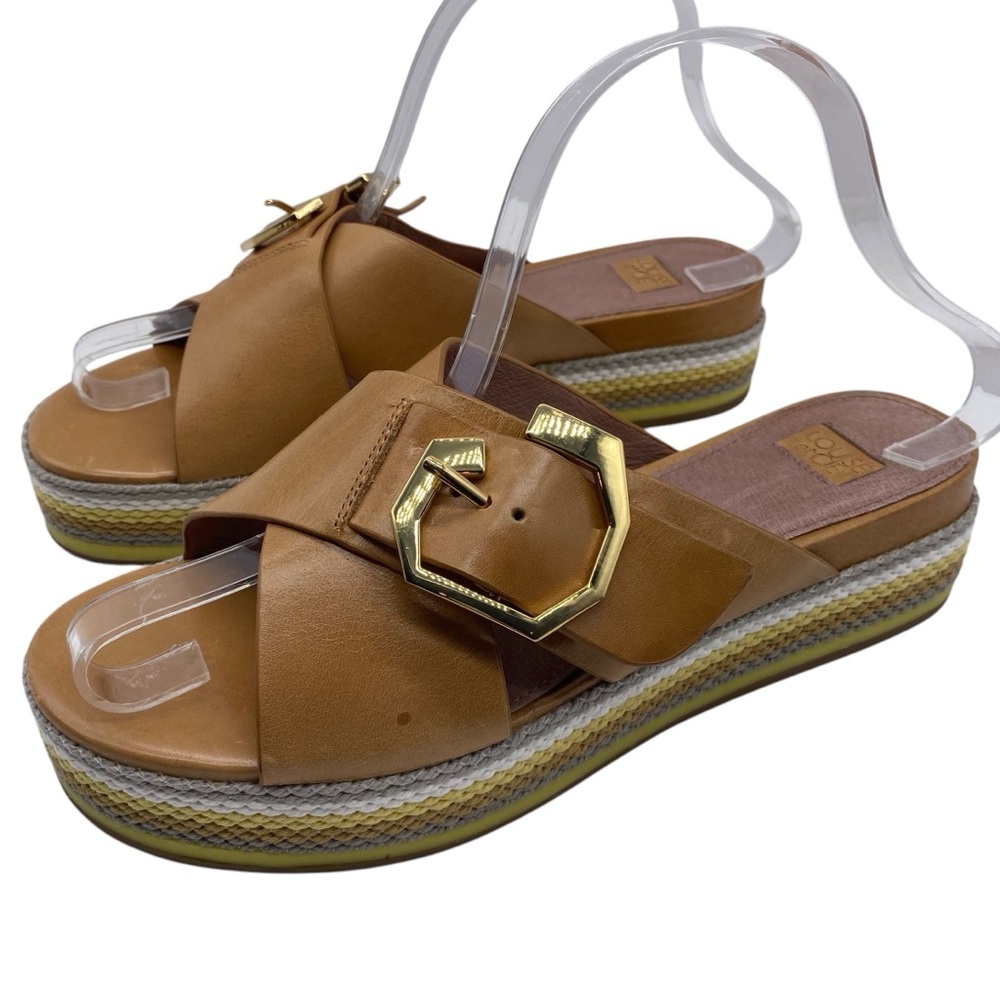 Louise et Cie Tan Sandals with Gold Buckle